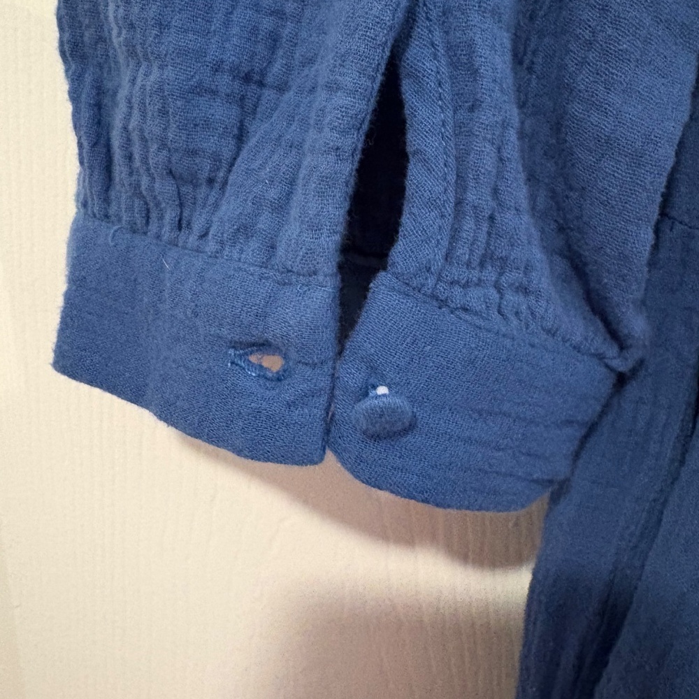 Umgee Blue Raw Ruffle Hem Dress, 1XL - Picture 5 of 11